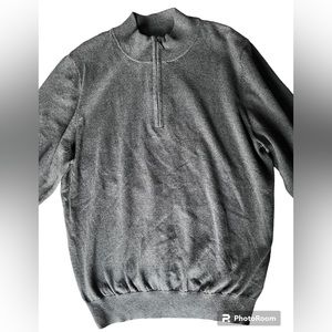 L.L. Bean Gray 1/4 Zip Pullover Cashmere Blend  Sweater Size Large NEW